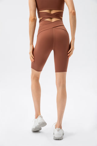 Crisscross Lace Up Workout Tank Top & Shorts Set