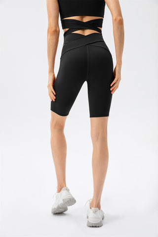 Crisscross Lace Up Workout Tank Top & Shorts Set