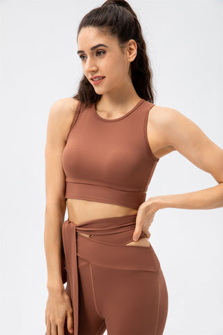 Crisscross Lace Up Workout Tank Top & Shorts Set