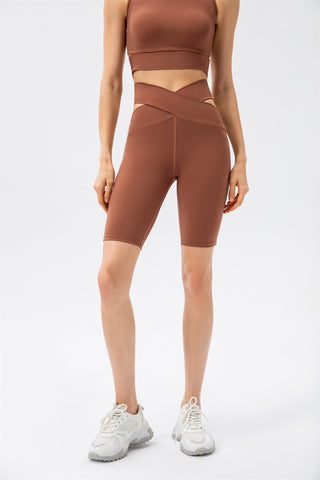 Crisscross Lace Up Workout Tank Top & Shorts Set