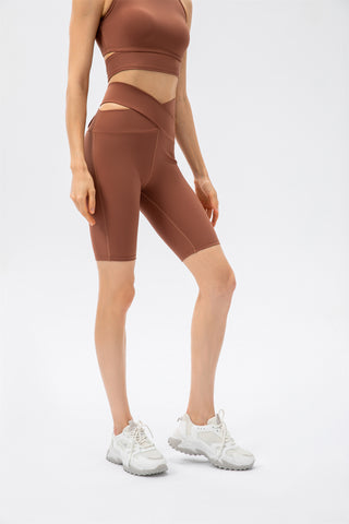 Crisscross Lace Up Workout Tank Top & Shorts Set