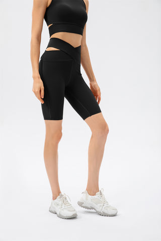 Crisscross Lace Up Workout Tank Top & Shorts Set