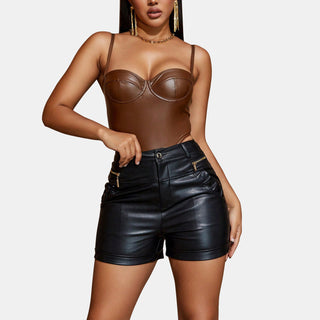 Leather Cami Bodysuit