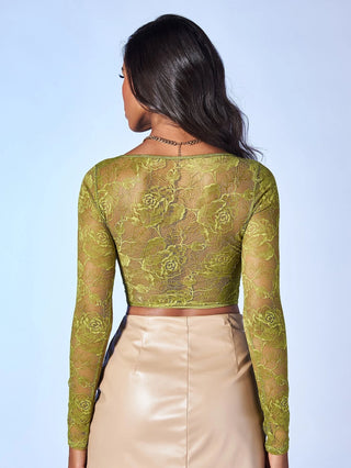 Sweetheart Neck Bustier Lace Top