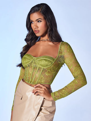 Sweetheart Neck Bustier Lace Top