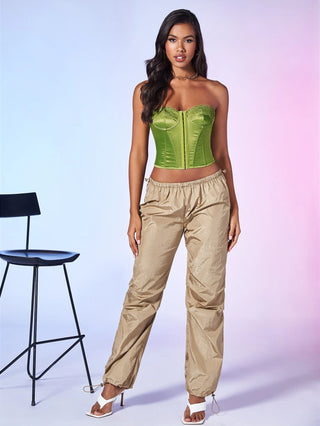 Lace Up Backless Bustier Tube Top