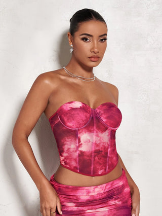 Tie Dye Bustier Tube Top