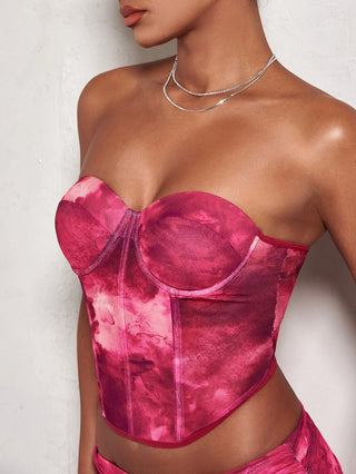 Tie Dye Bustier Tube Top