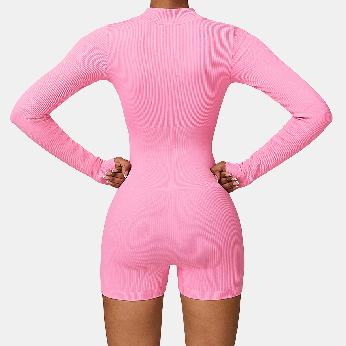 Seamless Zipper Long Sleeve Yoga Romper