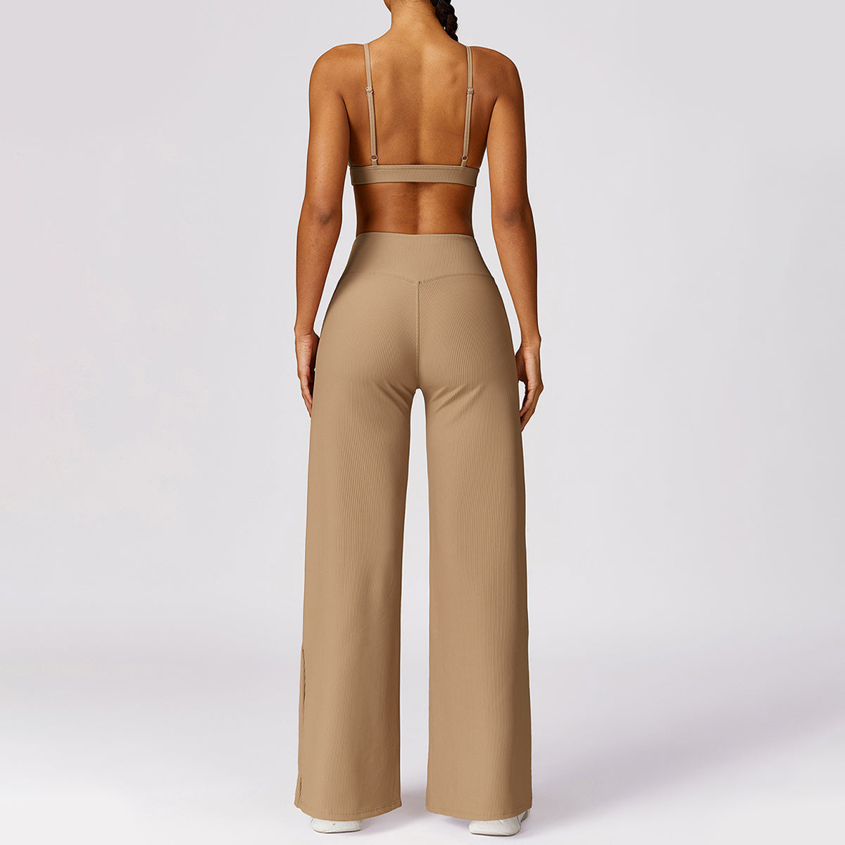 Rib Wide Leg Casual Pants