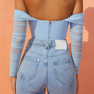Off The Shoulder Mesh Corset