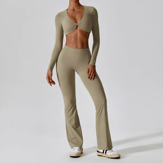 Butterfly Twist Top & Flare Leggings Set