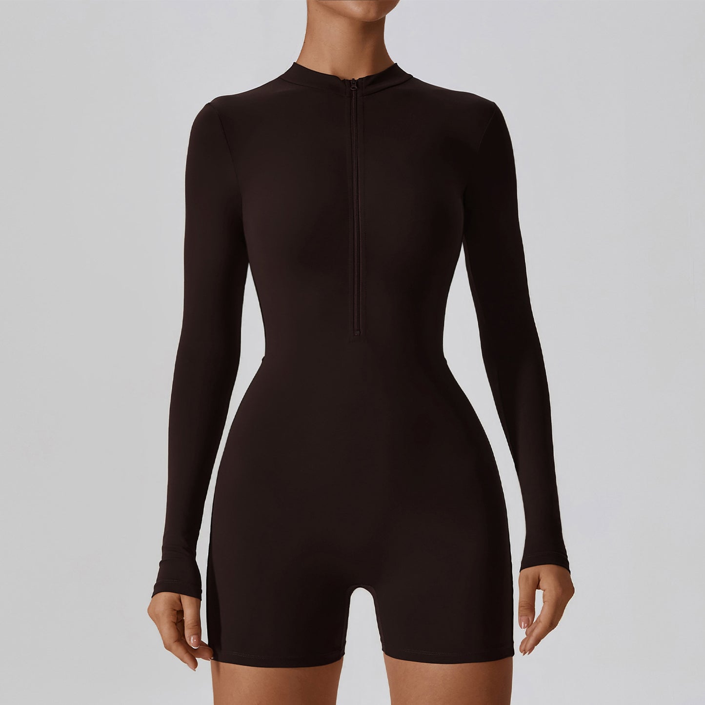 Zipper Long Sleeve Romper
