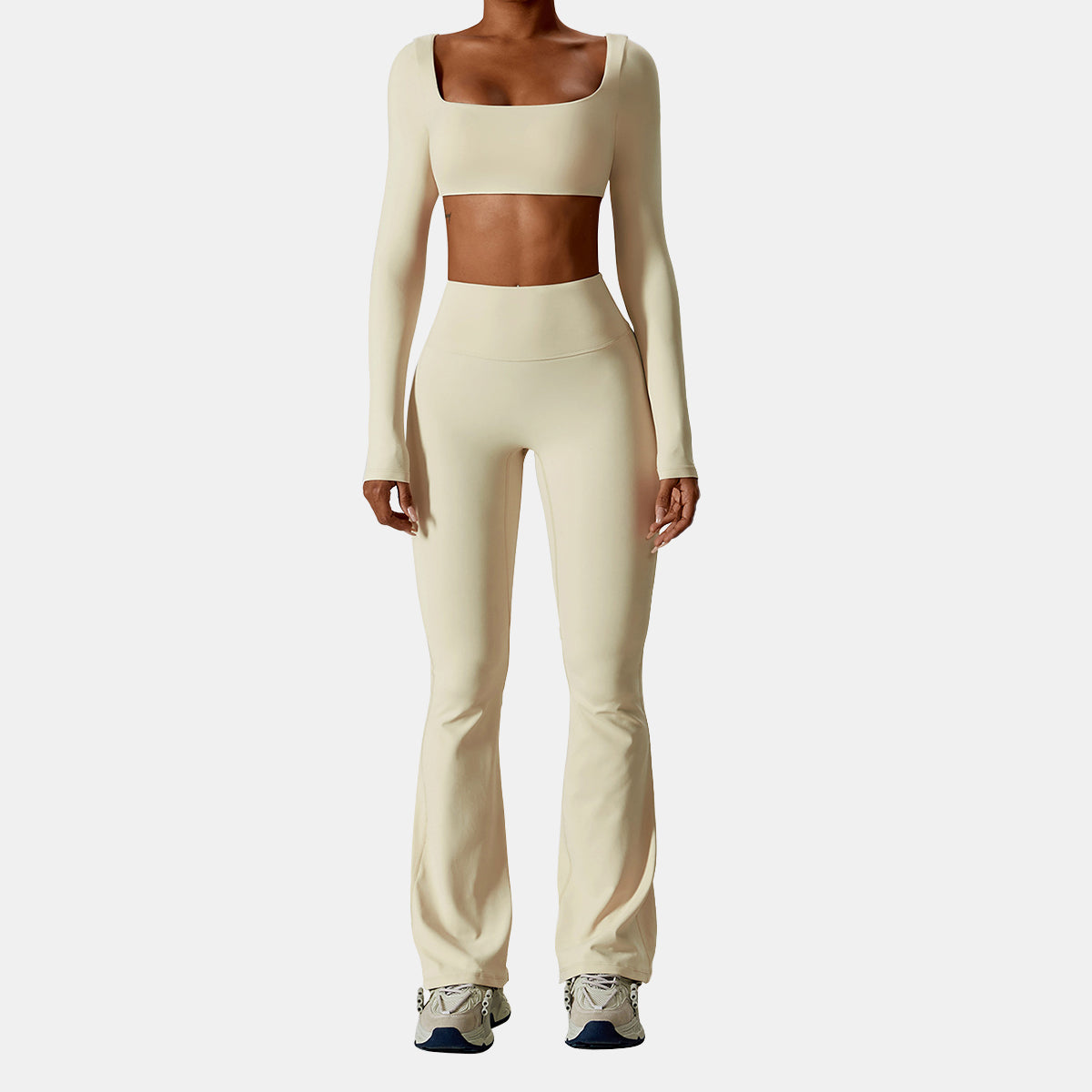 Square Neck Long Sleeve Sports Top
