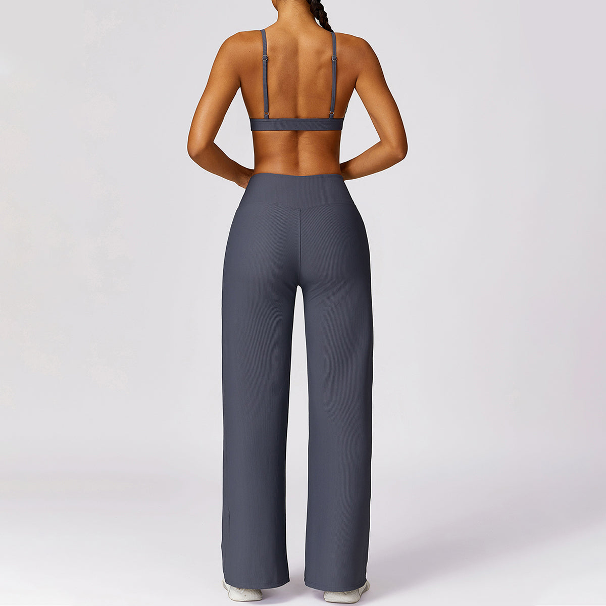 Rib Wide Leg Casual Pants