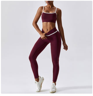 Color Block Sports Bra & Leggings Set
