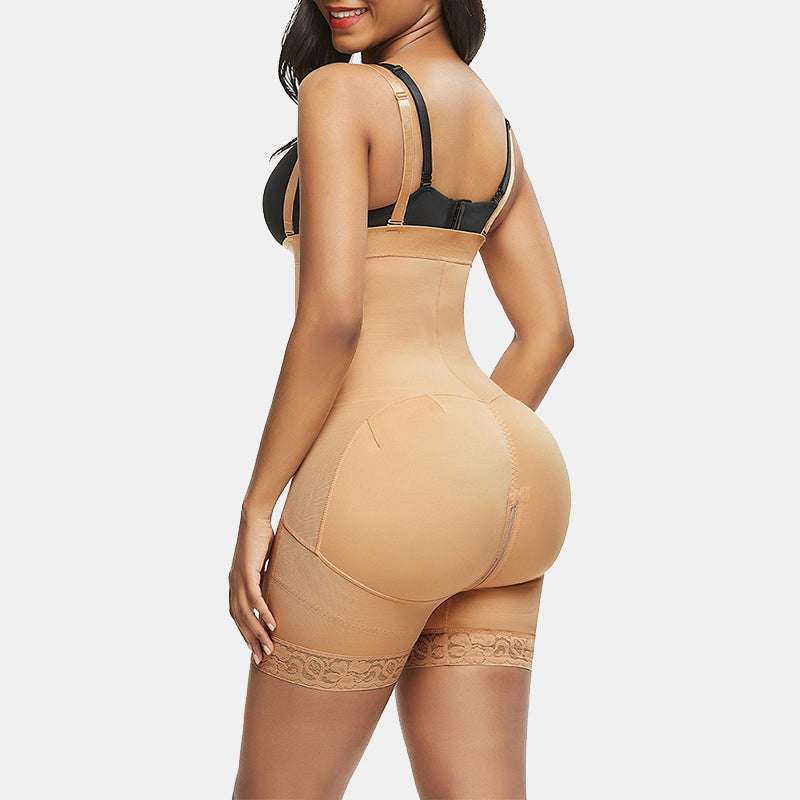 Tummy Control Butt Lifter Shaper & Deep-V Neck Lace Shapewear