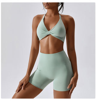 Twisted Sports Bra & Shorts Set