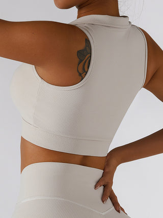 Collared Zip Front Sports Tank Top