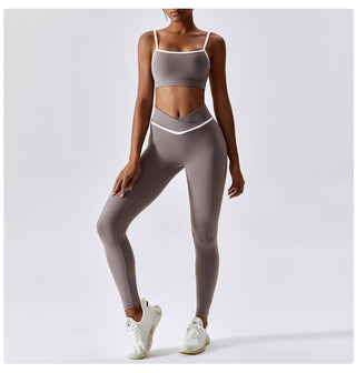 Color Block Sports Bra & Leggings Set