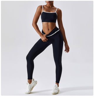 Color Block Sports Bra & Leggings Set