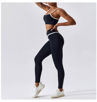 Color Block Sports Bra & Leggings Set