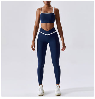 Color Block Sports Bra & Leggings Set