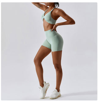 Twisted Sports Bra & Shorts Set