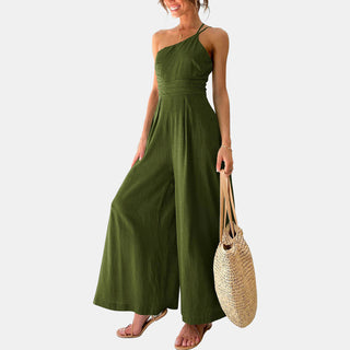 One Shoulder Wide Leg Jumpsuit