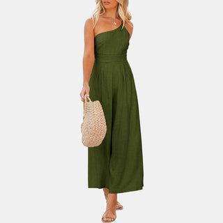 One Shoulder Wide Leg Jumpsuit