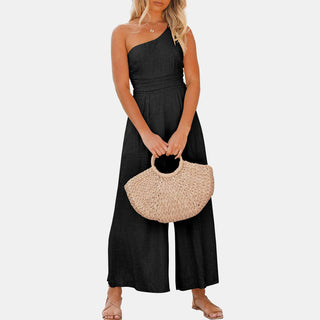 One Shoulder Wide Leg Jumpsuit