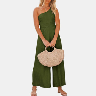 One Shoulder Wide Leg Jumpsuit