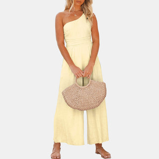 One Shoulder Wide Leg Jumpsuit