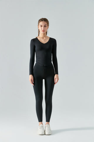 Ruched Curved Hem Yoga Sports Top