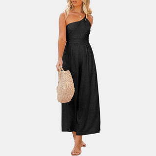 One Shoulder Wide Leg Jumpsuit