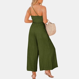 One Shoulder Wide Leg Jumpsuit