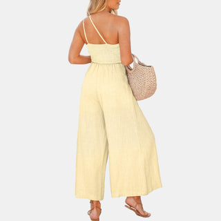 One Shoulder Wide Leg Jumpsuit