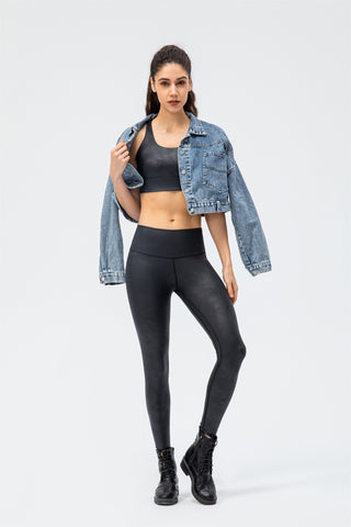 Cross Back Sports Bra & leggings Set- Focus