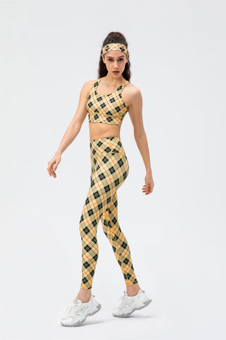 Sports Bra & leggings Set- Houndstooth