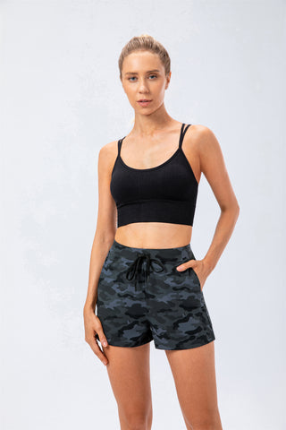 Drawstring Printed Sport Shorts