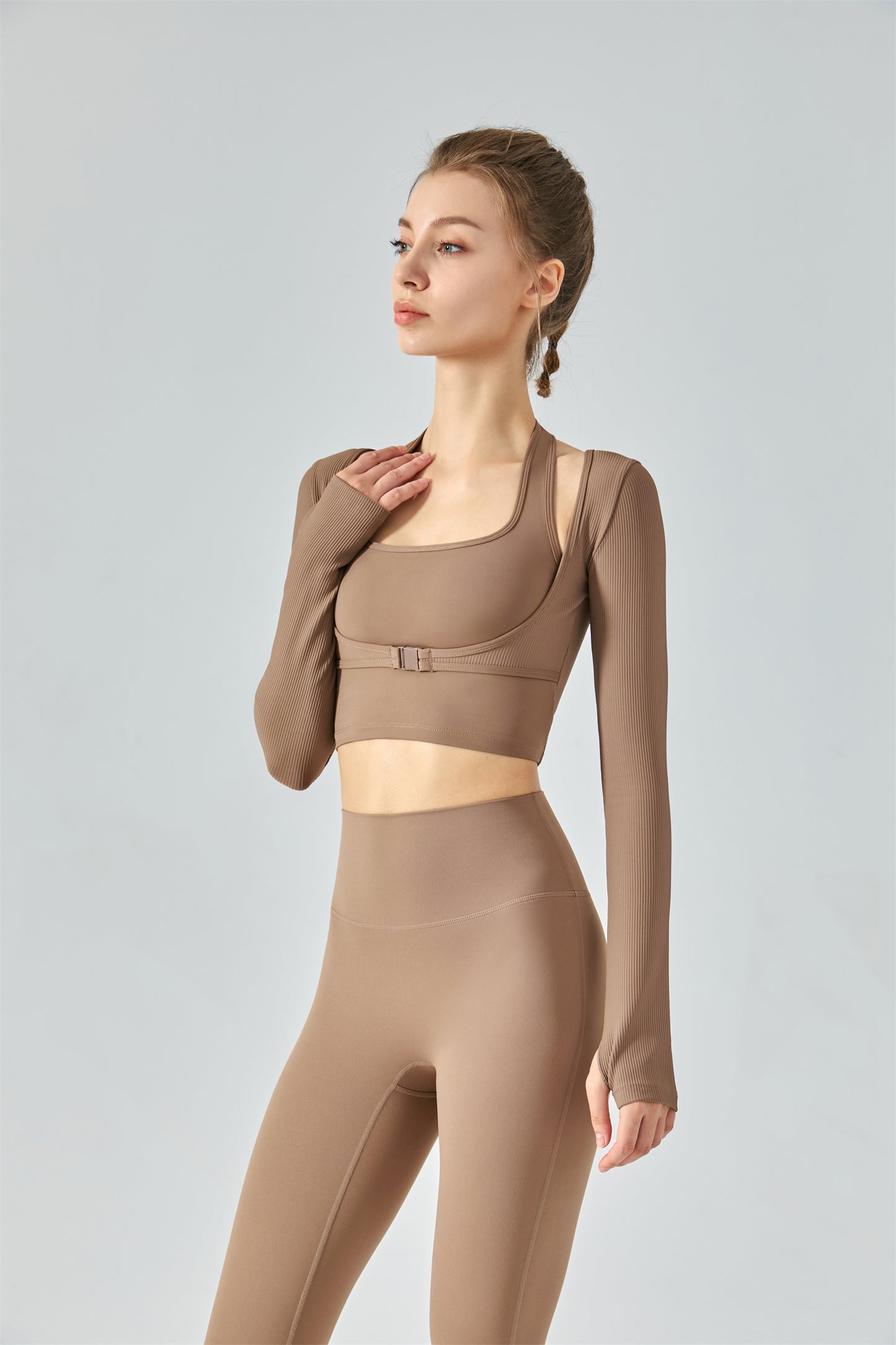 Thumb Hole 2-in-1 Sports Top