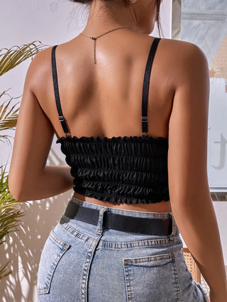 Lace Up Front Lace Cami Top