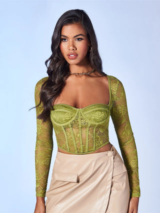 Sweetheart Neck Bustier Lace Top