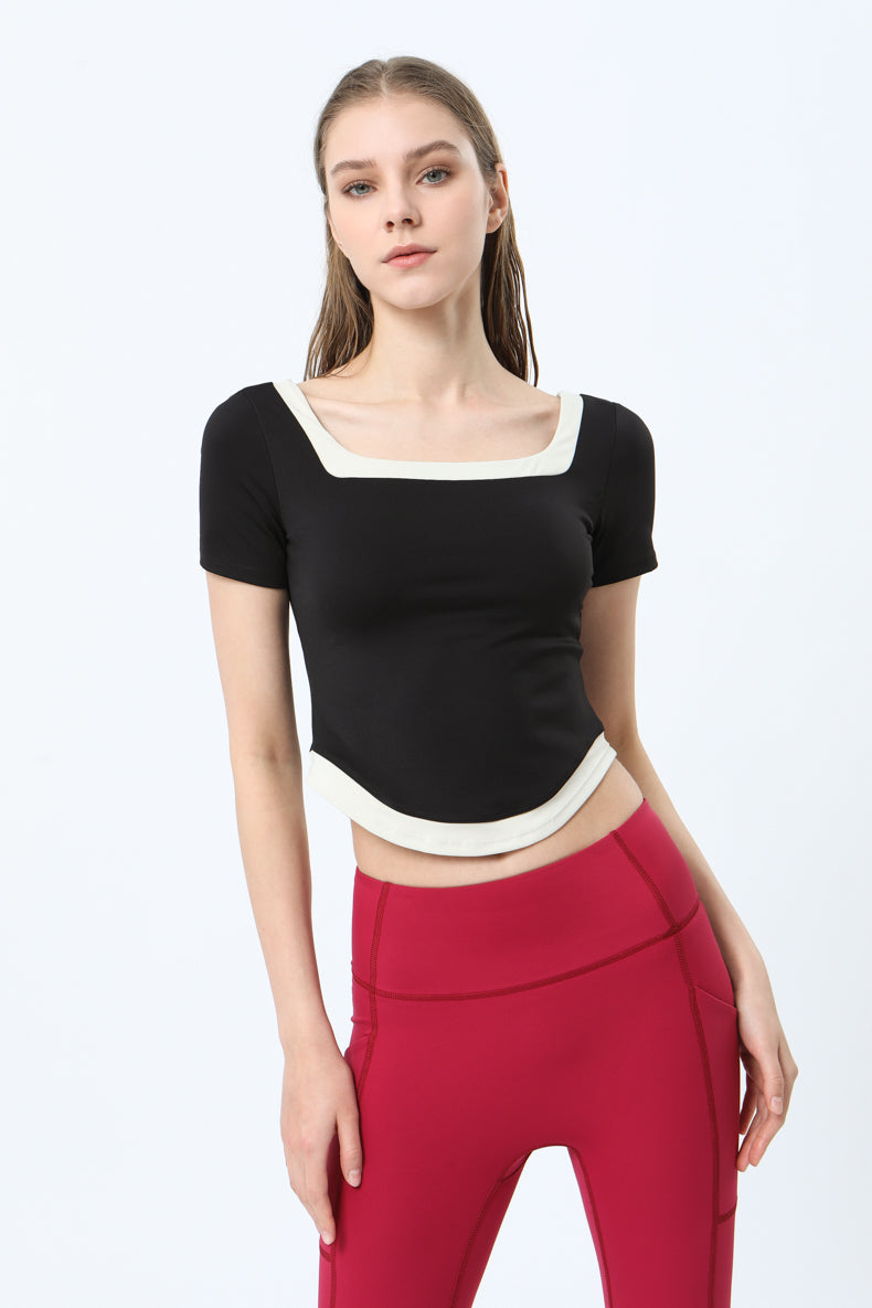 Backless Curved Hem Sports Top