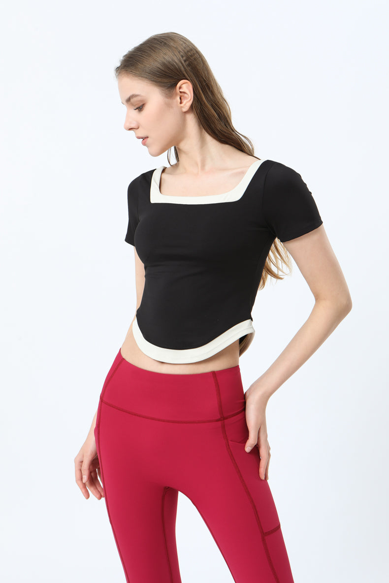 Backless Curved Hem Sports Top
