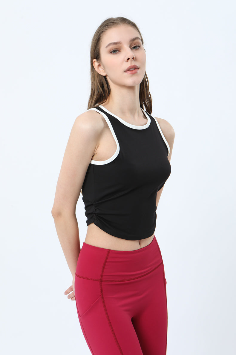 Color Block Ruched Tank Top