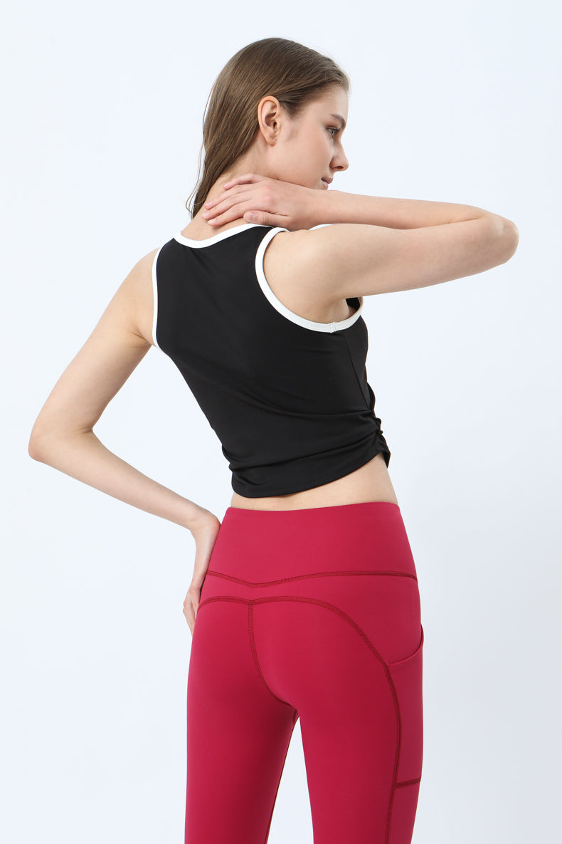 Color Block Ruched Tank Top