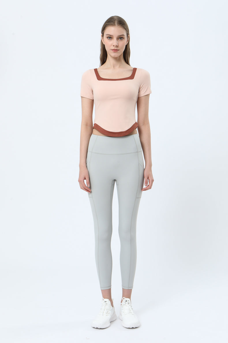 Backless Curved Hem Sports Top