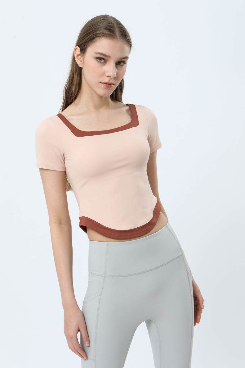 Backless Curved Hem Sports Top