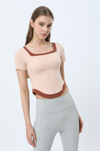 Backless Curved Hem Sports Top